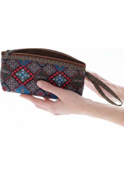 Iran Işi El Yapımı Etnik Desenli Fermuarlı Orta Boy Cüzdan fiyatları