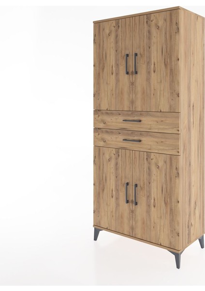 Hyperion Dolap 4 Raflı 2 Çekmeceli 4 Kapaklı 88X44X195 Çam-Çam modelleri