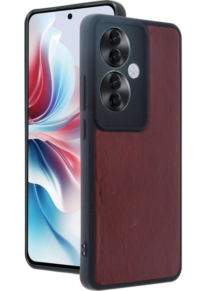 Bfs Oppo Reno 11F Kılıf Aras Deri Kapak - Bordo modelleri