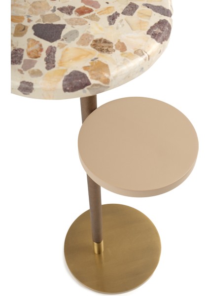 Dirhem Gün Mermer Yan Sehpa