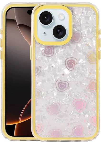 Bfs Apple iPhone 15 Lumi Desenli Kapak - Sarı