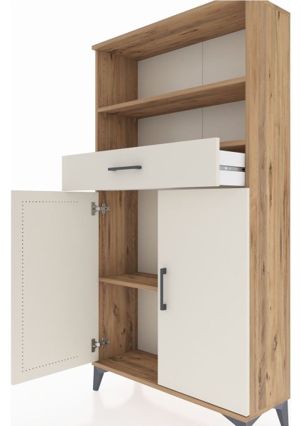 Arges Dolap 3 Raflı Tek Çekmeceli 2 Kapaklı 88X30X163 Çam-Aytaşı indirimleri