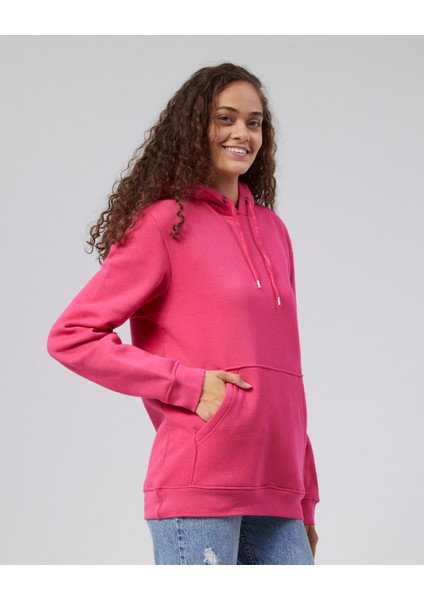 Mooncover Kadın Kapşonlu Kanguru Cepli Sweatshirt – Bordo modelleri
