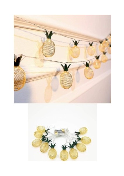 2m 10 LED Pilli 2 Kademeli Ananas LED Işık fiyatları
