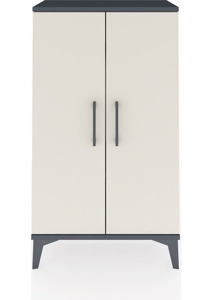 Arges Komodin 2 Raflı 2 Kapaklı 60X30X106 Antrasit-Aytaşı fiyatları