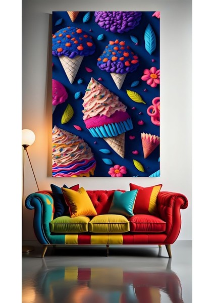 Dondurmalar 1 Ev Duvar Salon Güzellik Salonu Ofis Dükkan Dekarasyon Kanvas Tablo