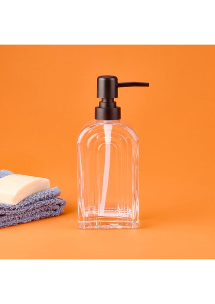Cam Sıvı Sabunluk - Şeffaf / Siyah - 20X8 cm fiyatları