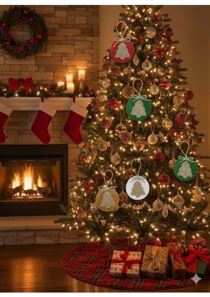 El Yapımı Yılbaşı Ağacı Süsü, Çam Ağacı Süsü, Noel Ağacı Süsü, 5'li Keçe Jüt Çam fiyatları