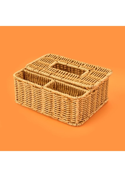 Star Çok Amaçlı Dikdörtgen Dekoratif Peçetelik - Kahverengi