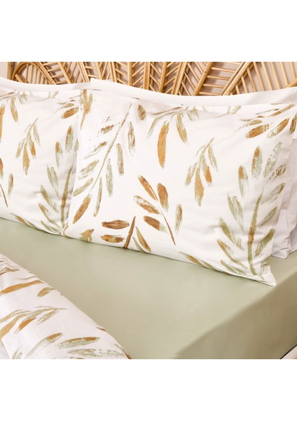 Soft Bulong Çift Kişilik Nevresim Takımı - Ekru / Yeşil fiyatları