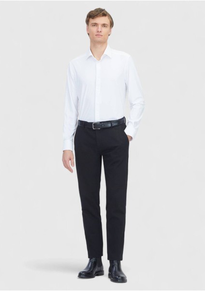 Beyaz Düz Regular Fit Dokuma Klasik Gömlek fiyatları