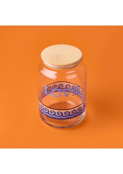 Blue Mosaiq Love Kapaklı Cam Kavanoz - Renkli - 970 ml modelleri
