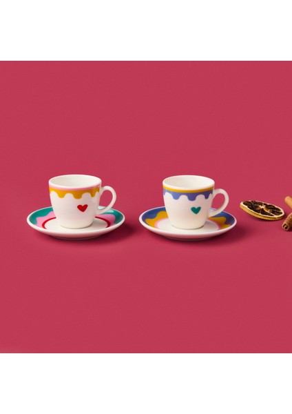 Kitchen Granny 4 Parça Porselen Fincan Takımı - Renkli / Sarı modelleri