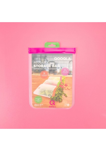 Yıkanabilir Gıda Saklama Poşeti - Asorti - 19X25 cm