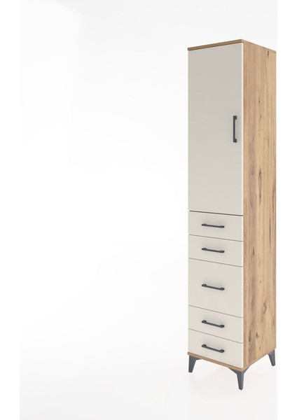 Hyperion Dolap 3 Raflı 5 Çekmeceli Tek Kapaklı 44X44X221 Çam-Aytaşı modelleri