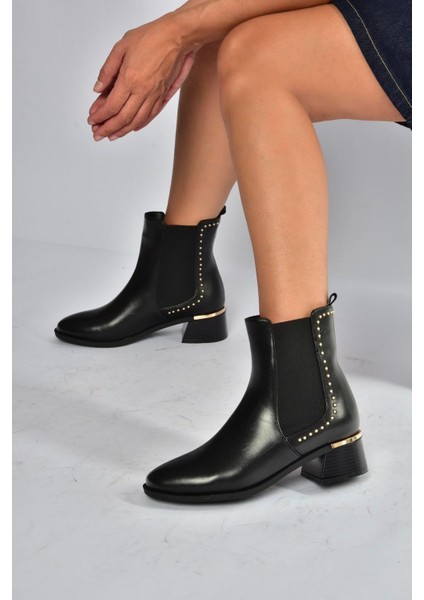V518978209 Siyah Alçak Topuklu Kadın Bot fiyatları