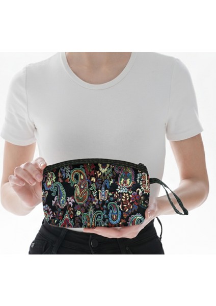 Iran Işi El Yapımı Etnik Desenli Fermuarlı Orta Boy Cüzdan