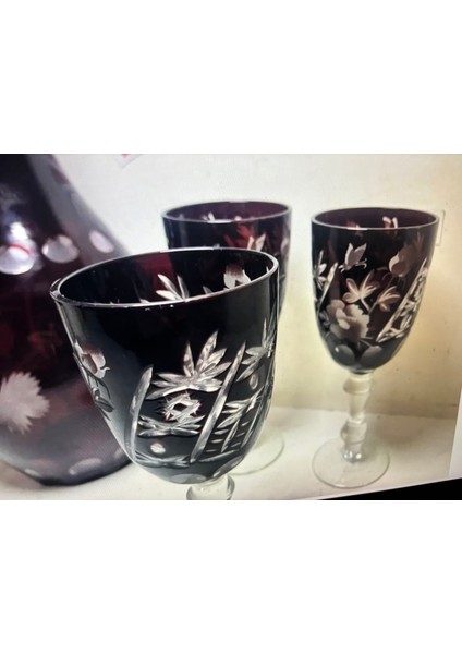Kristal Karaf ve Kadehleri Karaf 33 cm Yüksekliğinde Kadehler 13,5 cm fiyatları