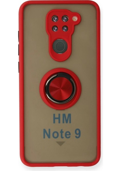 Bfs Xiaomi Redmi Note 9 Kılıf Montreal Yüzüklü Silikon Kapak - Kırmızı