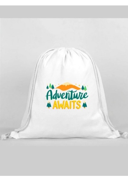 Karavan Baskılı Sırt Çantası - Ip Büzgülü Spor Çanta