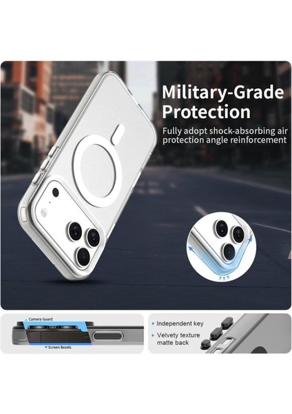 iPhone 17 Pro Max Magsafe Uyumlu Şeffaf Kılıf – Kamera Koruyuculu, Darbe Emici, Premium Kapak