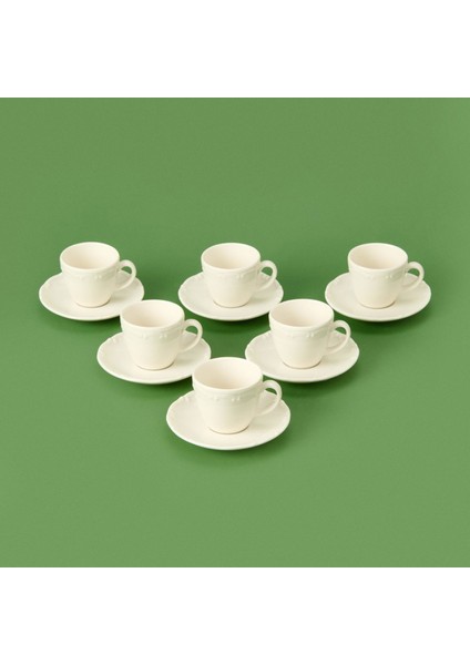 Porselen 12 Parça Kahve Fincan Seti - Beyaz fiyatları