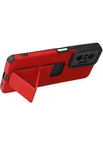 Bfs Xiaomi Redmi Note 10 Pro Kılıf Mega Standlı Silikon - Kırmızı fırsatları