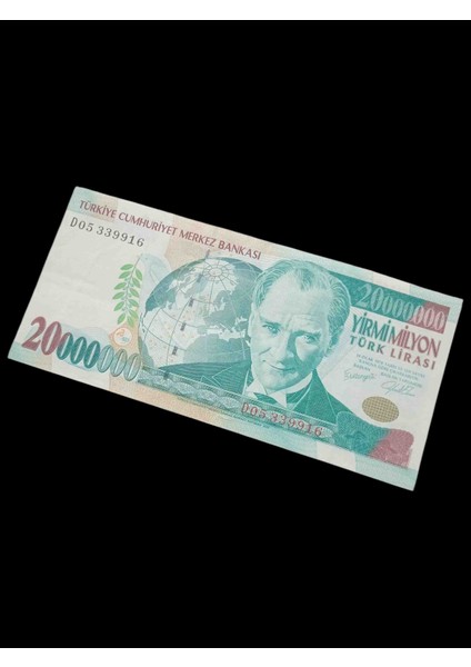 7. Emisyon 20.000.000 Türk Lirası Kağıt Koleksiyon Para Hobi Hediye Antika Darpane