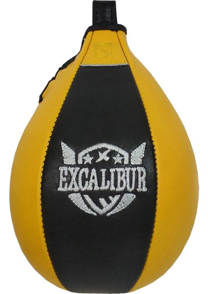 Hakiki Deri Punching Ball Boks Topu Sarı Siyah