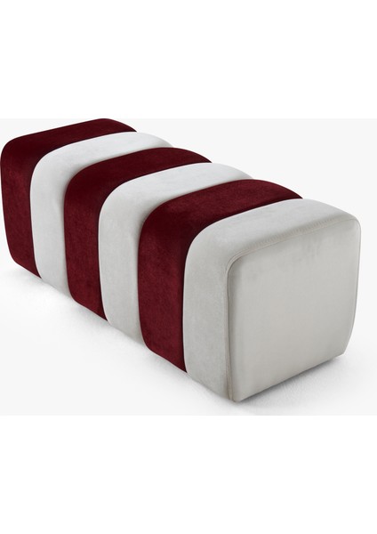 Yarmalı Bench Puff Luna V-09 Bordo