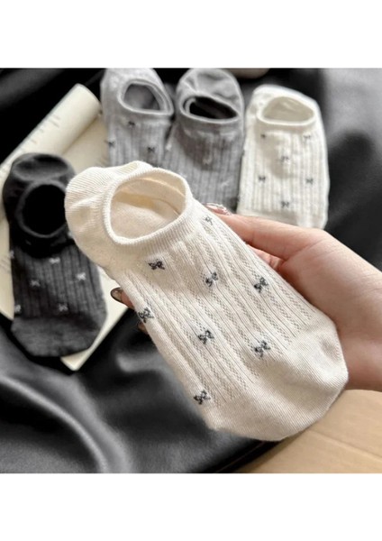 5' Çift Kadın Soft Renkli Görünmez Likralı ve Pamuklu Patik,babet Çorap