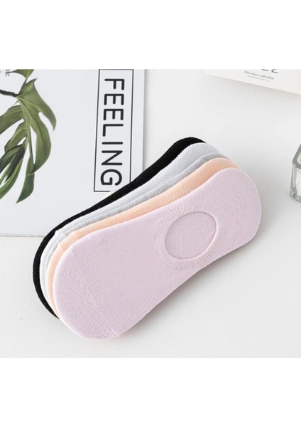 5' Çift Kadın Soft Renkli Görünmez Likralı ve Pamuklu Patik,babet Çorap