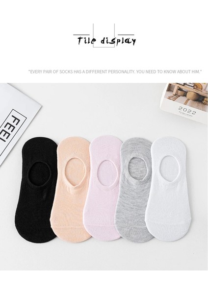 5' Çift Kadın Soft Renkli Görünmez Likralı ve Pamuklu Patik,babet Çorap