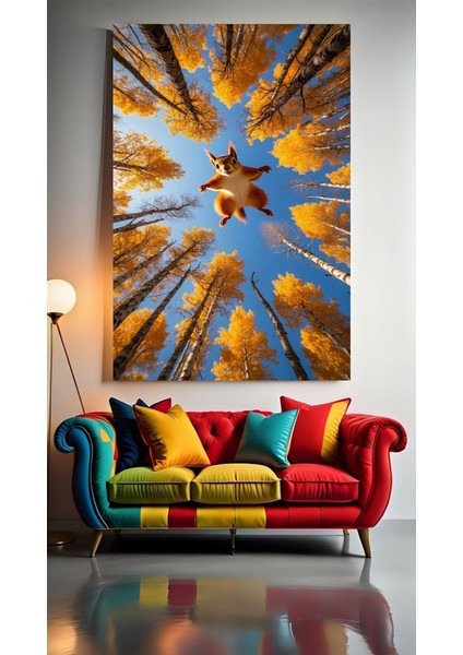 Tatlı Sincap 1 Ev Duvar Salon Güzellik Salonu Ofis Dükkan Dekarasyon Kanvas Tablo