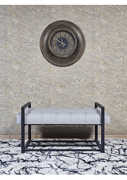 Siyah Boyalı Metal 80 cm Puf Bench - Antre Puf - Hol Bench - Puf - Oturak - Bench Gri Renk 90 x 45 Boyut/ebat modelleri