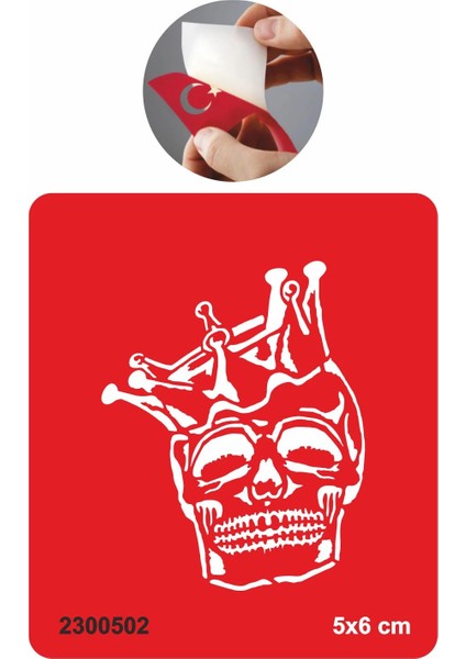 Kral Kuru Kafa Iskelet Tattoo Geçici Dövme Şablonları Kına Kalıpları