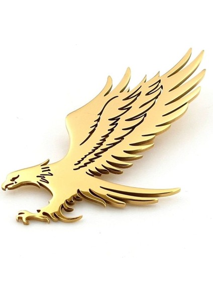 Kartal Yırtıcı Kuş Eagle Sarı Paslanmaz Çelik Broş Rozet RZ327