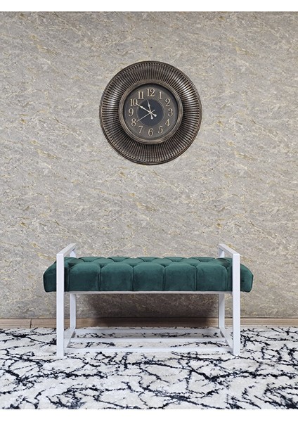 Beyaz Boyalı Metal 80 cm Puf Bench - Antre Puf - Hol Bench - Puf - Oturak - Bench Yeşil Renk 90 x 45 Boyut/ebat modelleri