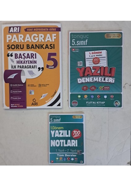 5.sınıf 2026 Yeni Müfredat Paragraf Soru Bankası 1.dönem Yazılı Denemeleri Ve1.dönemyazılı Notları