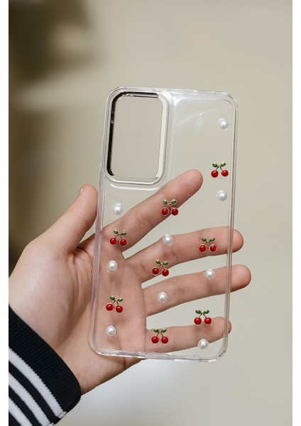 Samsung Galaxy S25 Fe Uyumlu Parlak Şeffaf Silikon Kılıf Metal Desenli, Darbe Emici, Koruma