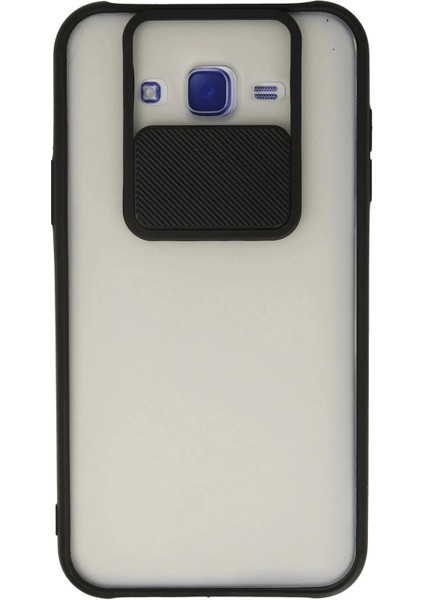 Bfs Samsung Galaxy J7 Kılıf Palm Buzlu Kamera Sürgülü Silikon - Siyah
