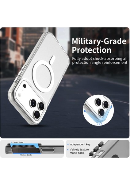 iPhone 17 Pro Max Magsafe Uyumlu Şeffaf Kılıf – Kamera Koruyuculu, Darbe Emici, Sararmaya Dayanıklı Premium Kapak