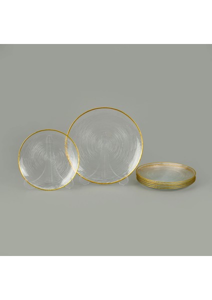 Kitchen Paloma 7 Parça Pasta Seti - Şeffaf / Altın