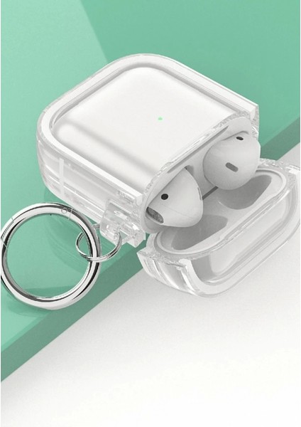 Bfs Airpods 4 (4.nesil) Shiny Şeffaf Kılıf - Beyaz modelleri