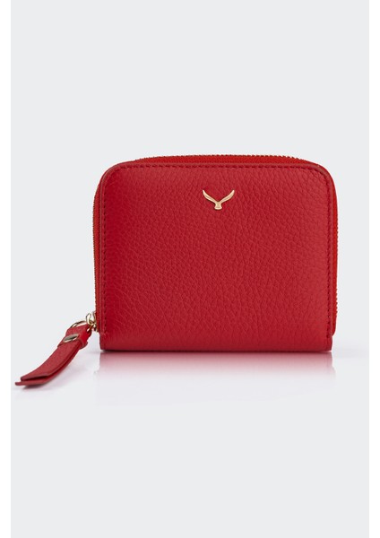 Hakiki Deri, El Yapımı, Kadın Cüzdan, Fermuarlı, 4 Kart Yuvası, 5108 Kırmızı fiyatları