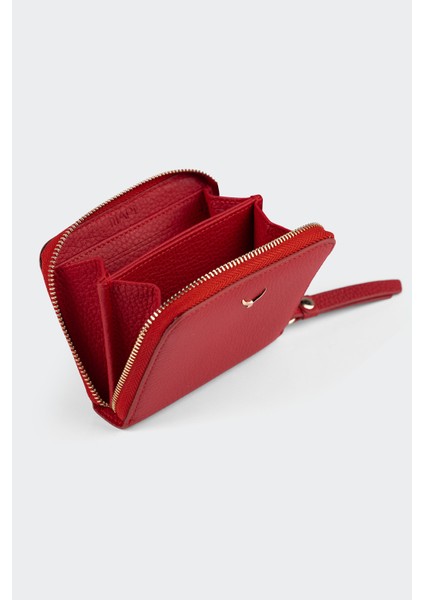 Hakiki Deri, El Yapımı, Kadın Cüzdan, Fermuarlı, 4 Kart Yuvası, 5108 Kırmızı indirimleri