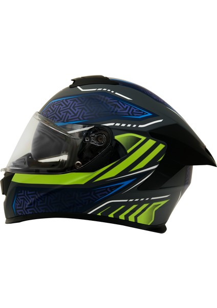 Gp My Helmet MKS001-RGBY Yarış Spoiler Güneş Vizörlü Şeffaf Full Face Motosiklet kaskı Xl fırsatları
