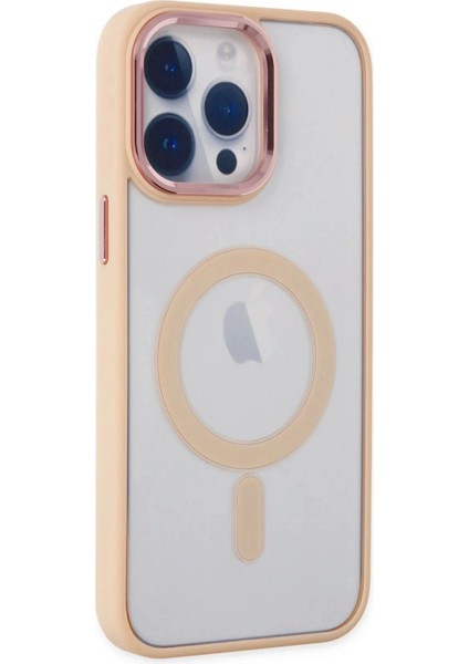 Bfs iPhone 14 Pro Kılıf Room Magneticsafe Silikon - Pudra