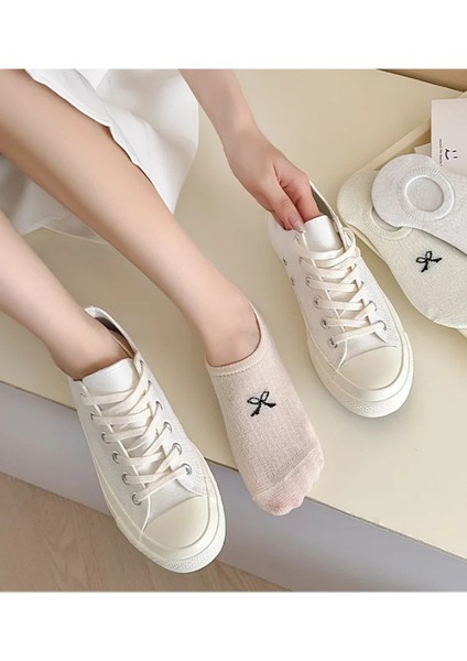 5' Çift Kadın Soft Renkli Görünmez Likralı ve Pamuklu Patik,babet Çorap modelleri