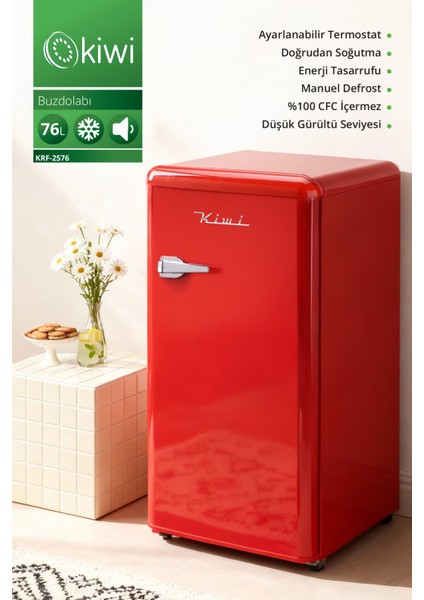 KRF-2576 Mini Buzdolabı 76 Lt Kapasite & Enerji Tasarruflu & Dahili Buzluk & Ayarlanabilir Termostat